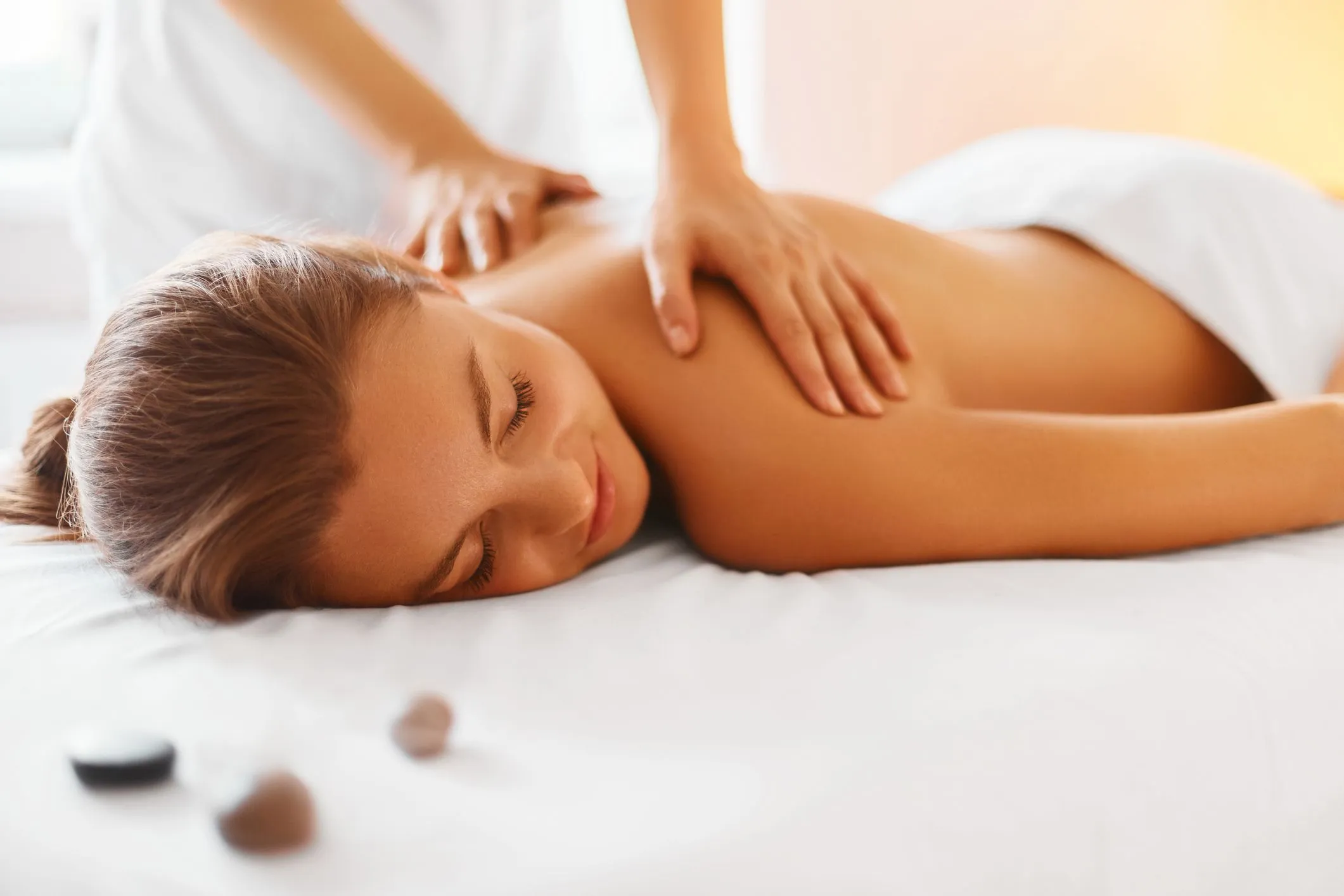 a women enjoying her massage